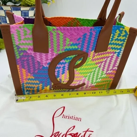 Women’s Christian Louboutin side-by-side tote with removable pouch made in Italy - Picture 9 of 12